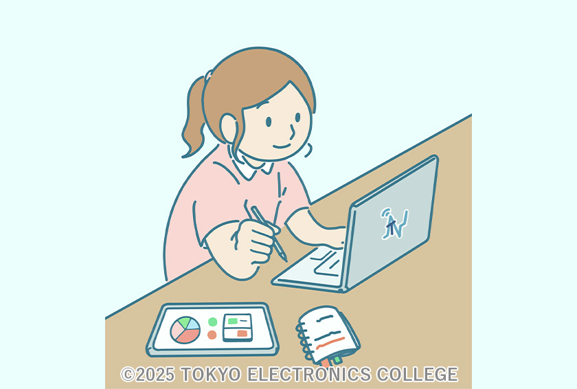 Webデザイナー・Webプログラマーのイメージイラスト（本校の学生が作成）