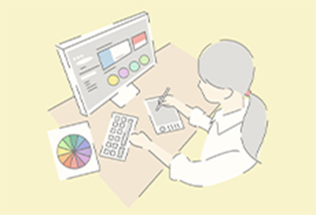 Webデザイナー・Webプログラマーのイメージイラスト（本校の学生が作成）