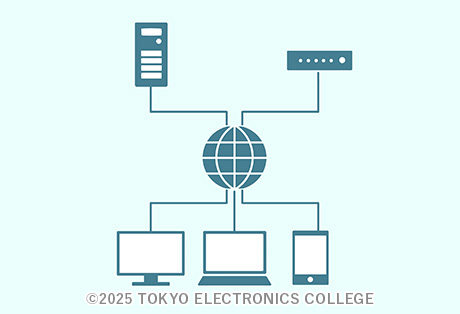 ネットワークのイメージイラスト（本校の学生が作成）