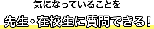 たくさんの先生・在校生と話せる！